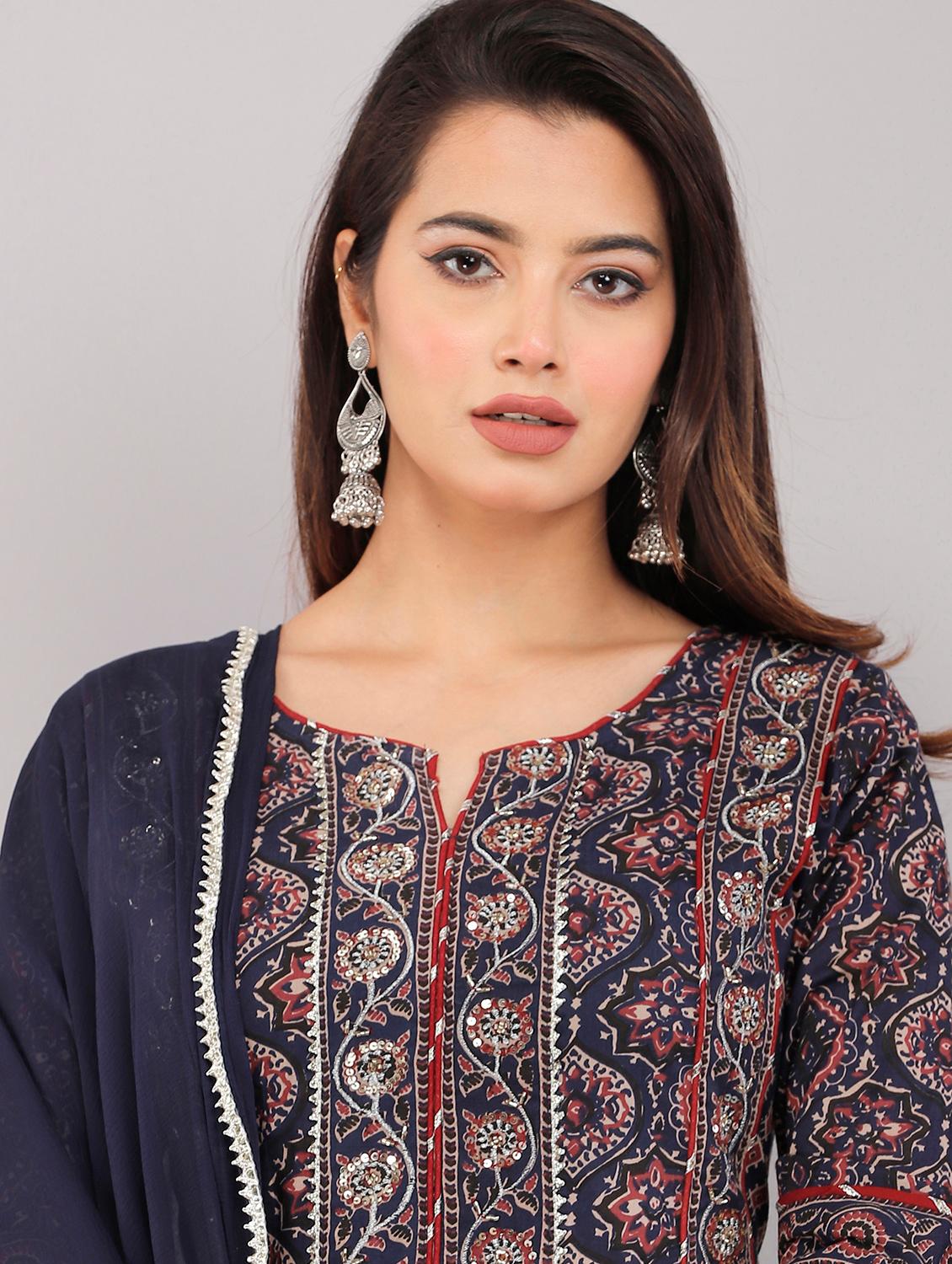 women printed kurta pant set with dupatta - 19734477 - Standard Image - 5