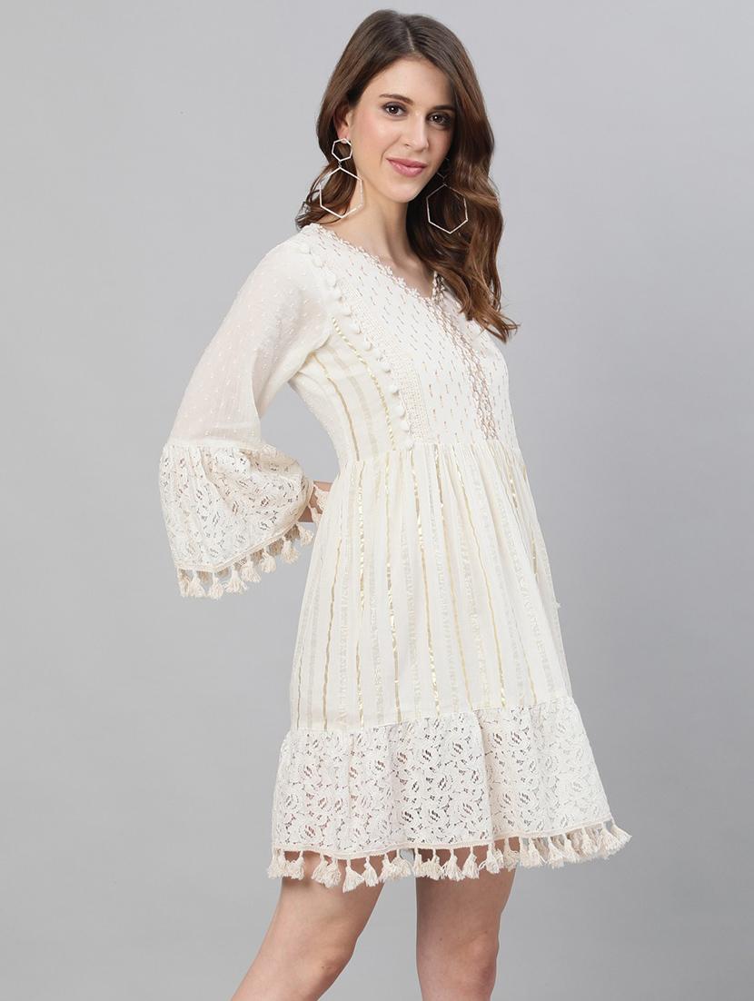 women's fit & flare self design dress - 19765867 - Standard Image - 2