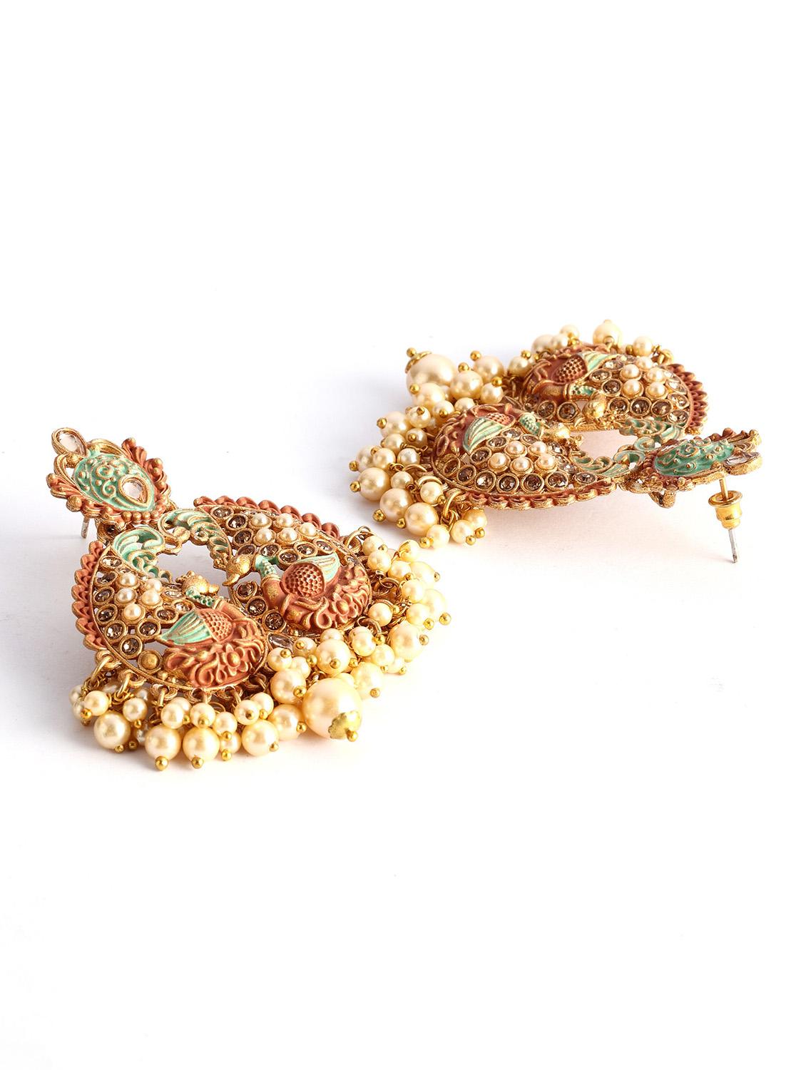 women gold plated drop earring - 19766208 - Standard Image - 2