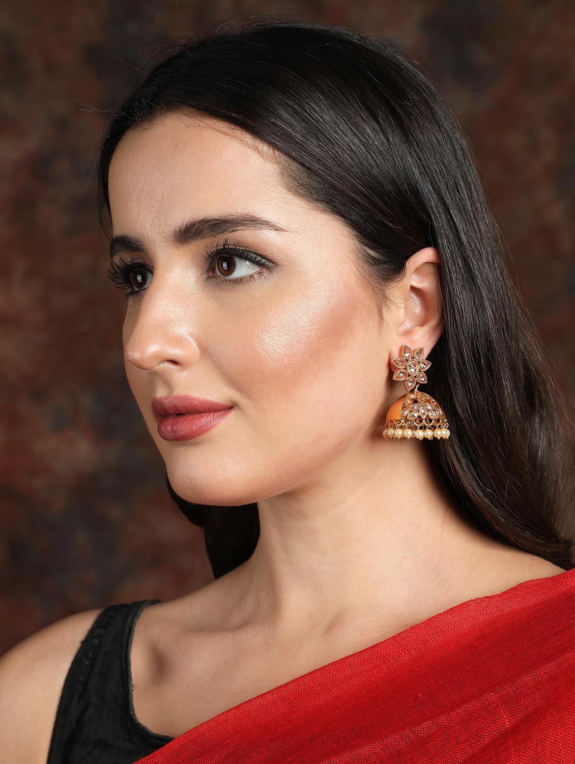 women gold plated jhumka - 19766226 - Zoom Image - 4