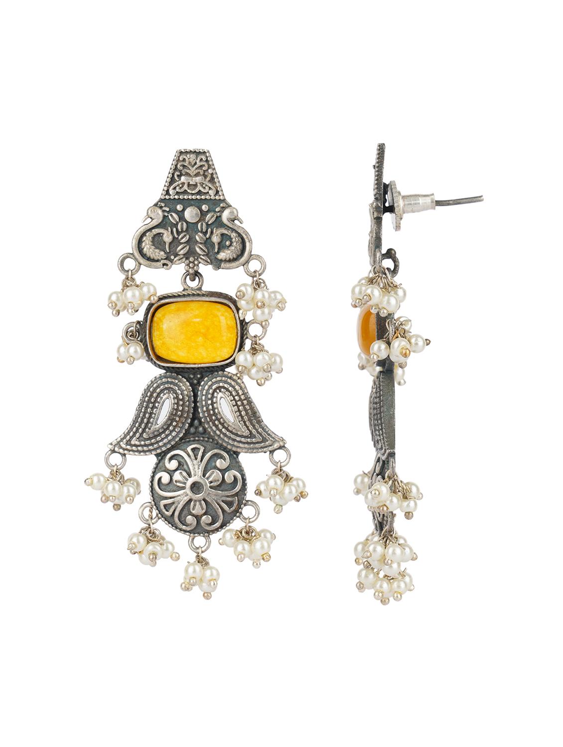 yellow brass drop earring - 19768556 - Zoom Image - 2
