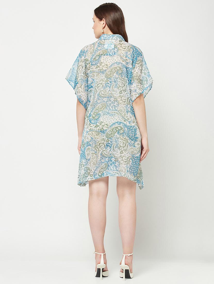 women's asymmetric paisley dress - 19772520 - Standard Image - 2