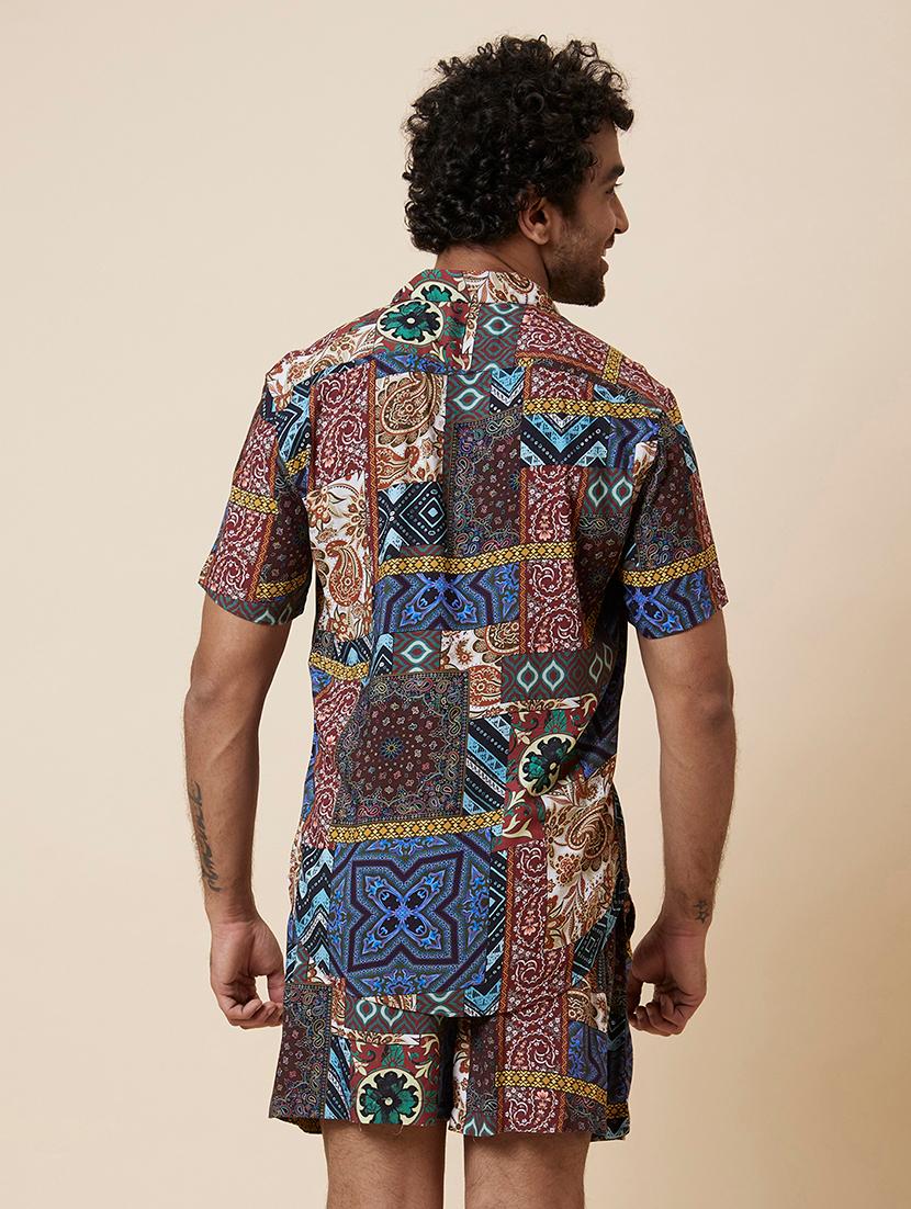 multi colored printed shirt and shorts set - 19784835 - Standard Image - 2