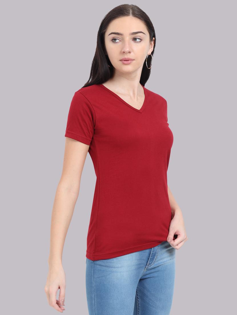 v-neck solid regular tee - 19785792 - Zoom Image - 2