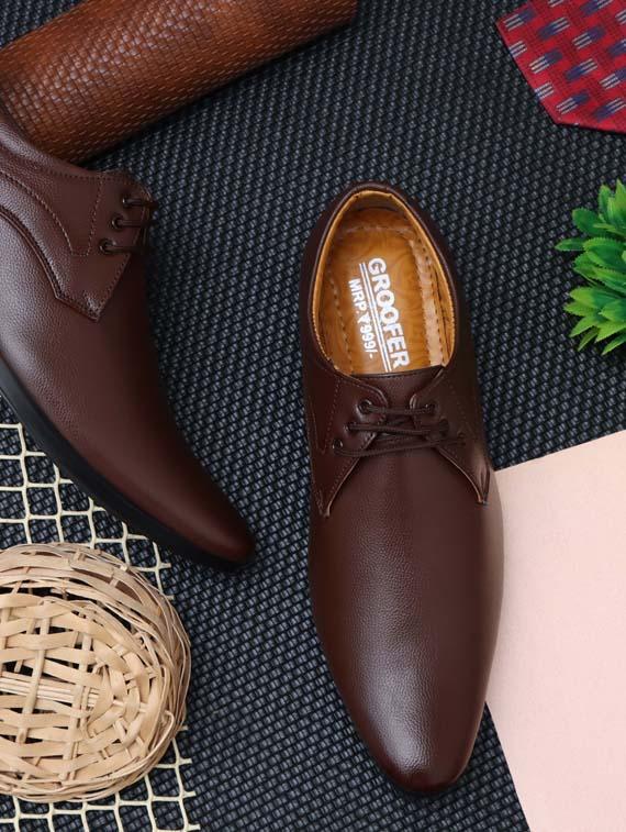 brown leather lace-up derby - 19818907 - Zoom Image - 2