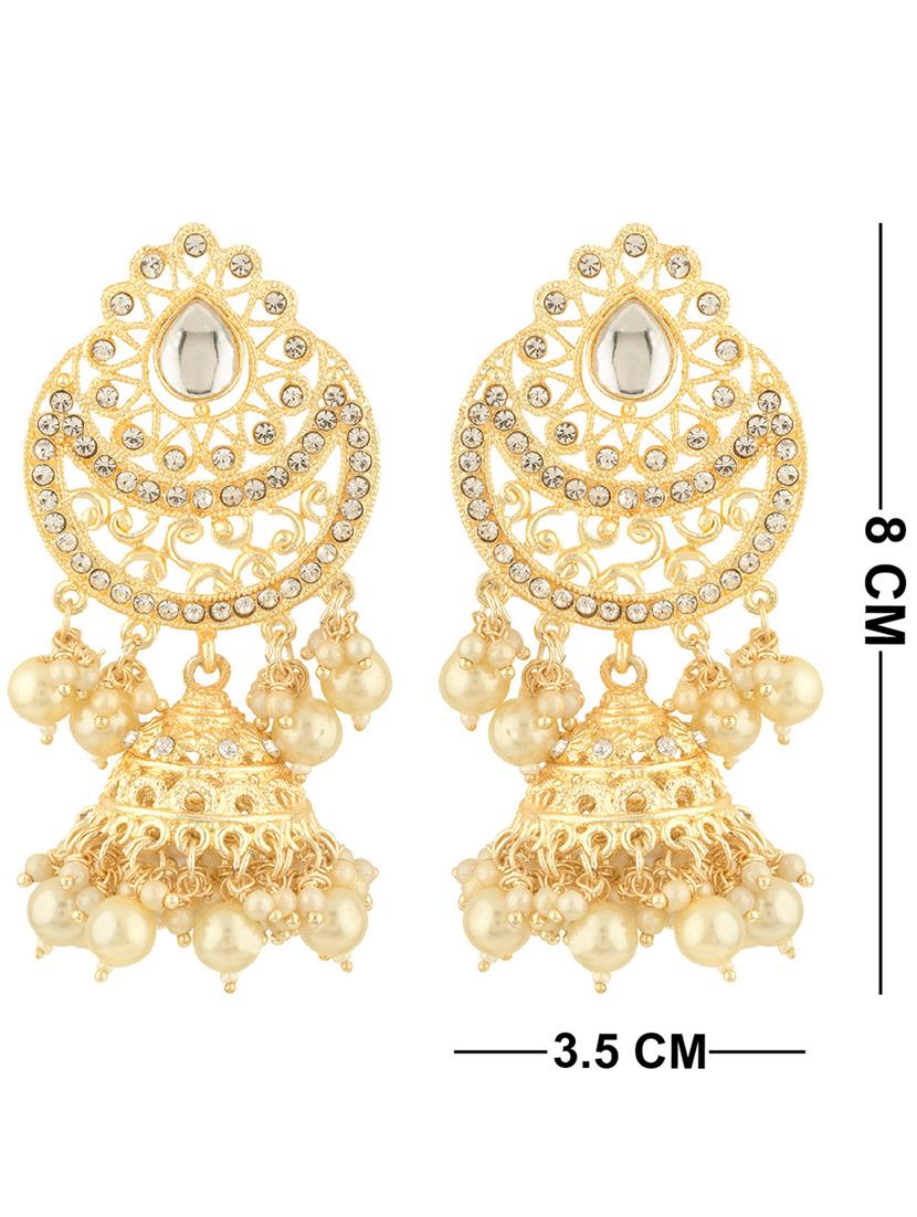 gold alloy jhumka earring - 19839908 - Standard Image - 3