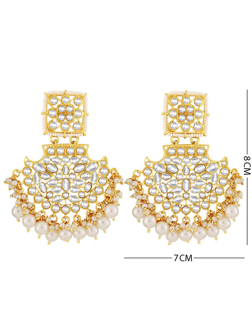 gold brass chandballi earring - 19839939 - Zoom Image - 3