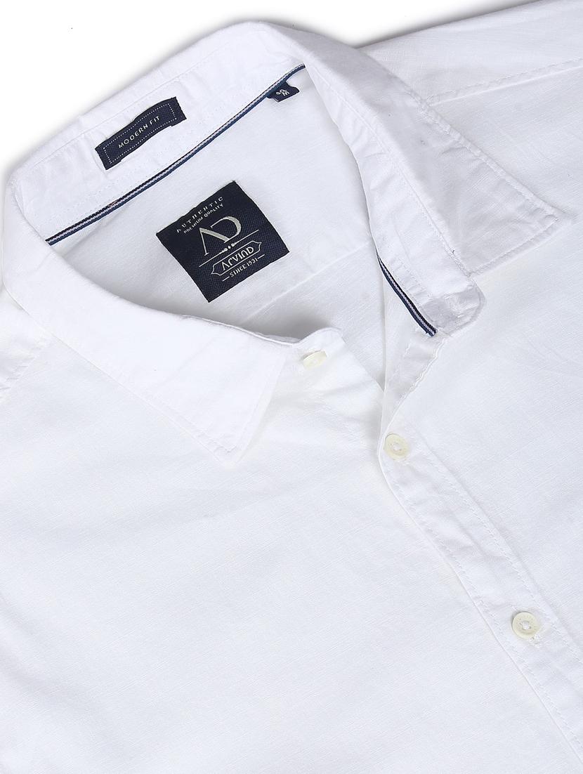 mens white regular fit solid casual shirt - 19856254 - Zoom Image - 4
