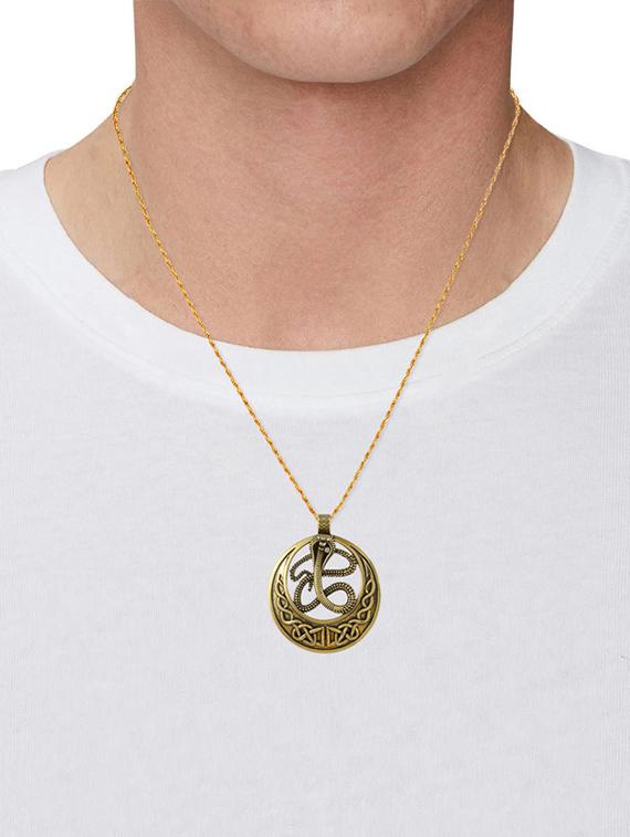 brass antique gold plated serpent nag dev snake pendant - 19947146 - Zoom Image - 2
