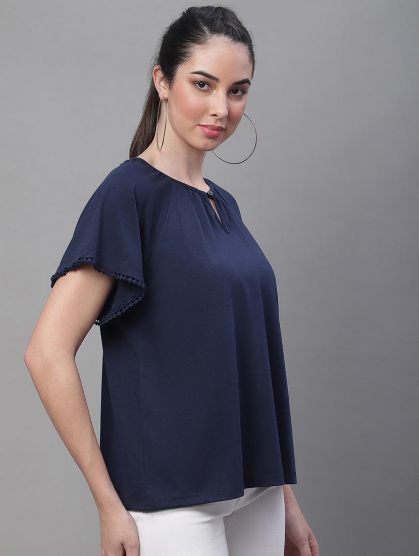 women's a line key hole neck top - 19950578 - Zoom Image - 2