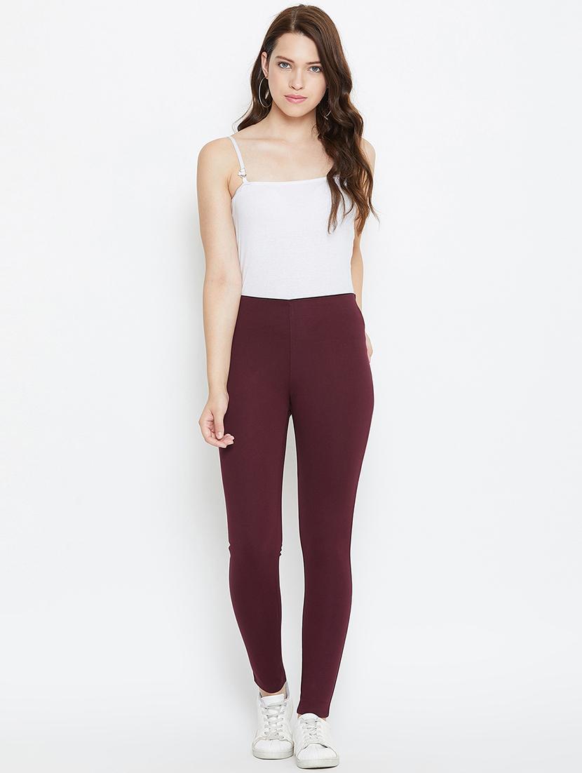 purple solid full length jegging - 19983582 - Standard Image - 4