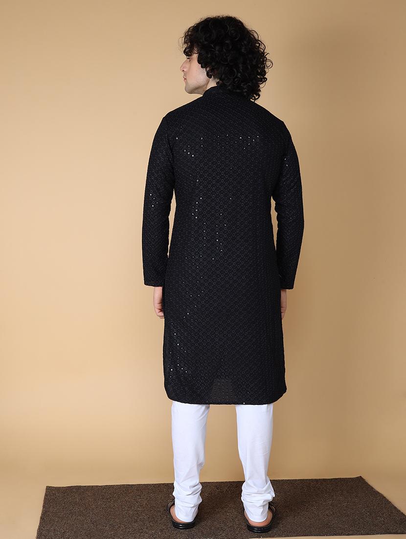 men embroidered kurta churidar ethnic wear set - 20011712 - Standard Image - 3