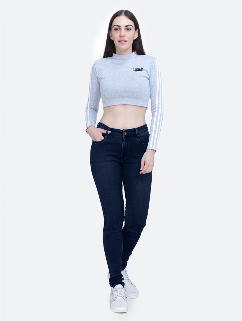 women's plain slim fit jeans - 20017549 - Standard Image - 4