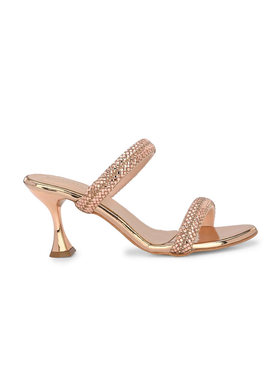 copper synthetic slip on sandals - 20059805 - Standard Image - 3