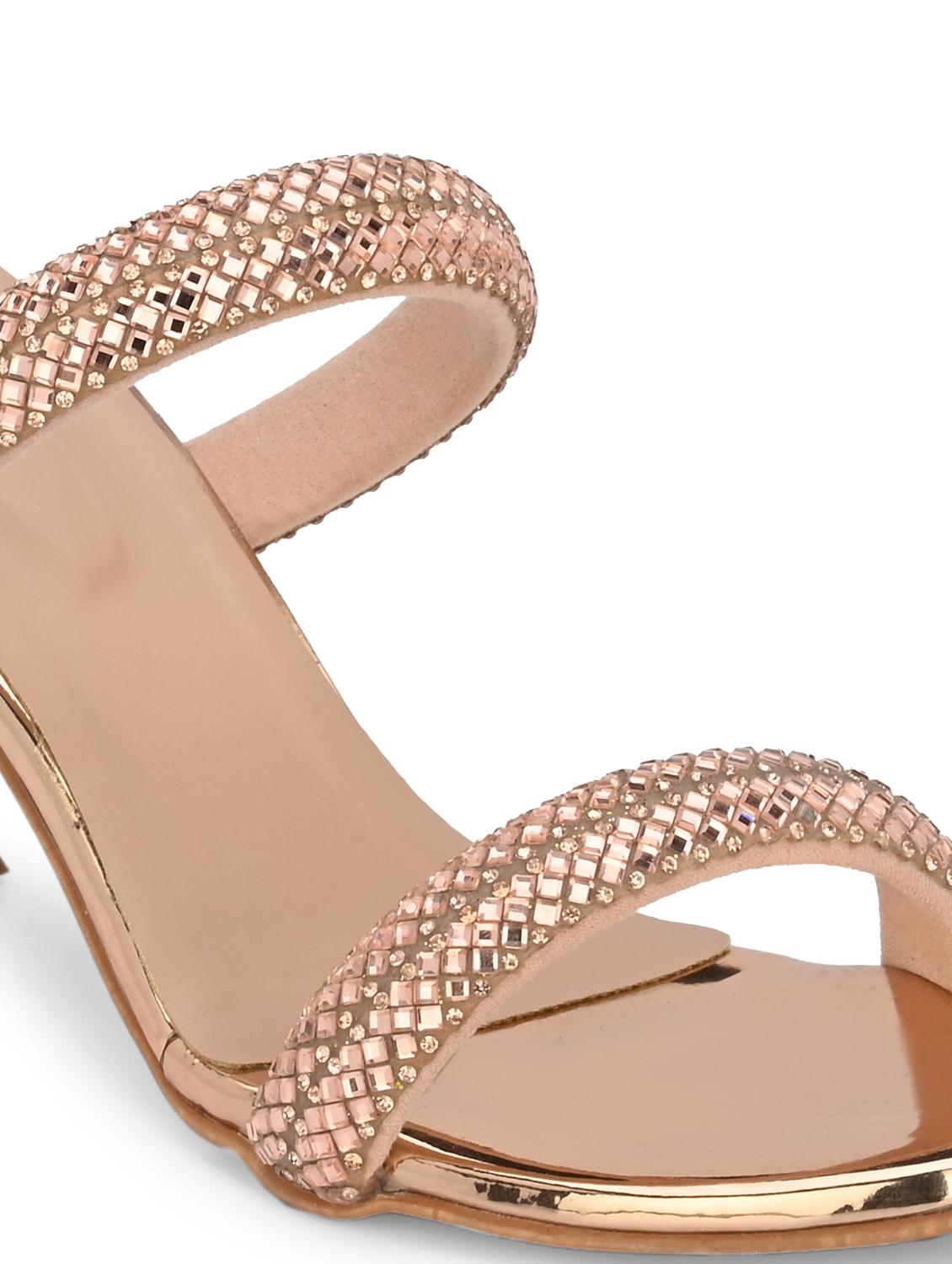 copper synthetic slip on sandals - 20059805 - Standard Image - 4