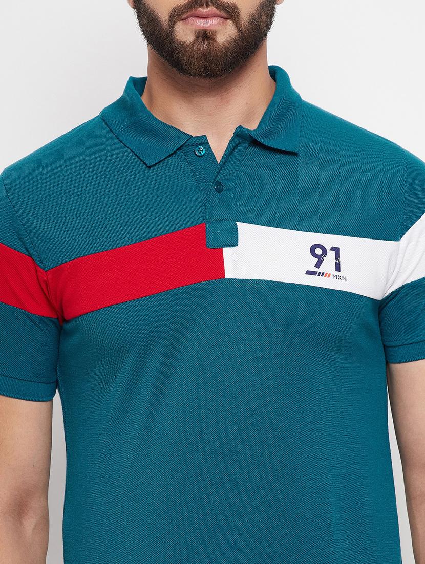 men's color block cotton polo t-shirt - 20059930 - Standard Image - 4