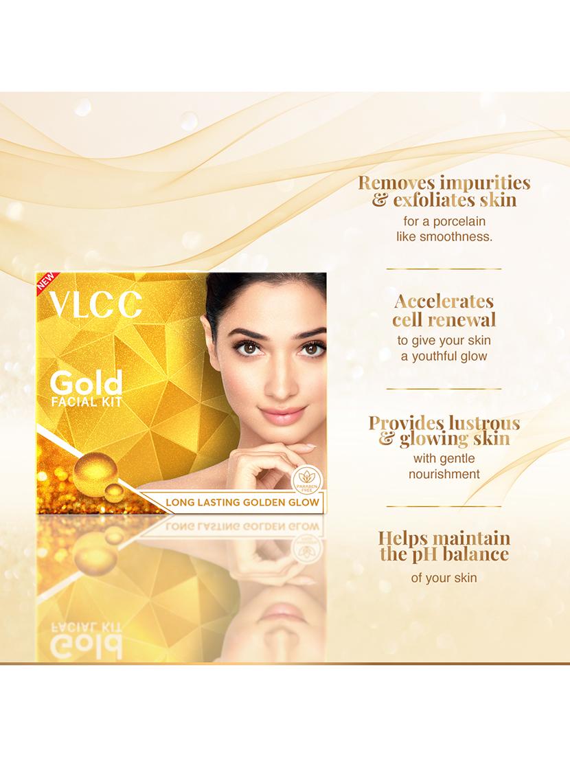 vlcc gold facial kit for luminous & radiant complexion - 60 g -parlour glow - 20085531 - Zoom Image - 2