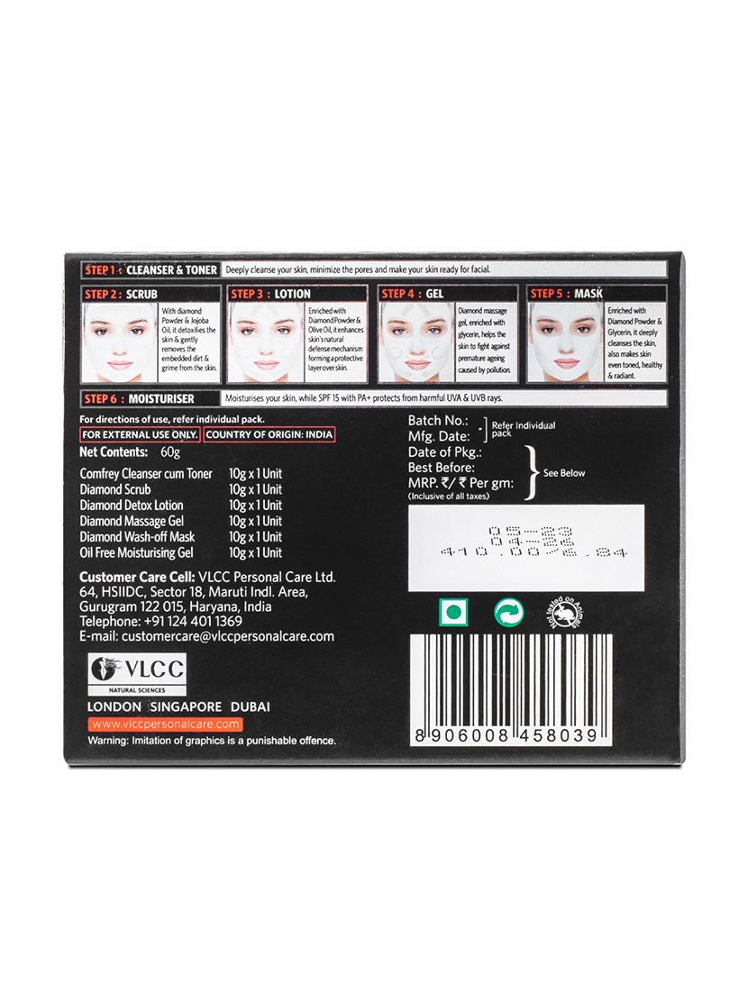 vlcc diamond single facial kit - 60 g - parlour glow with natural ingredients - 20085532 - Zoom Image - 4