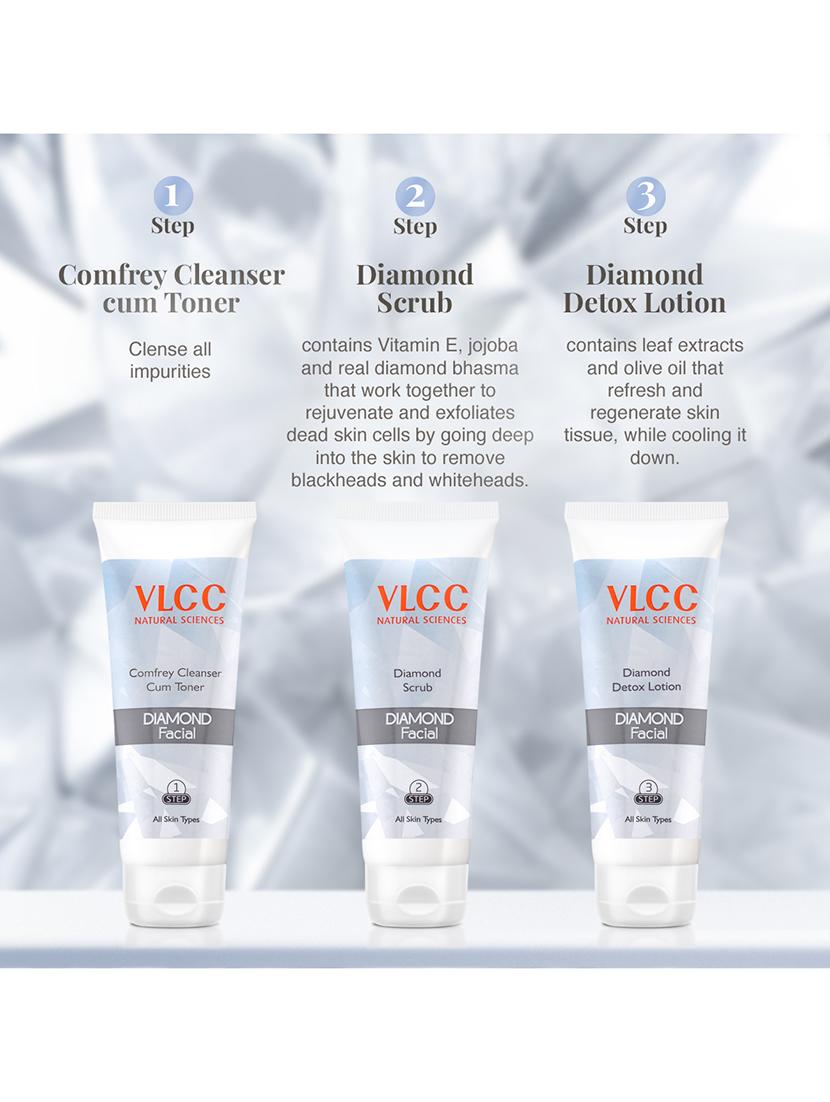vlcc diamond facial kit with free rose water toner - 400 g - for young & flawless skintone - 20085545 - Zoom Image - 3