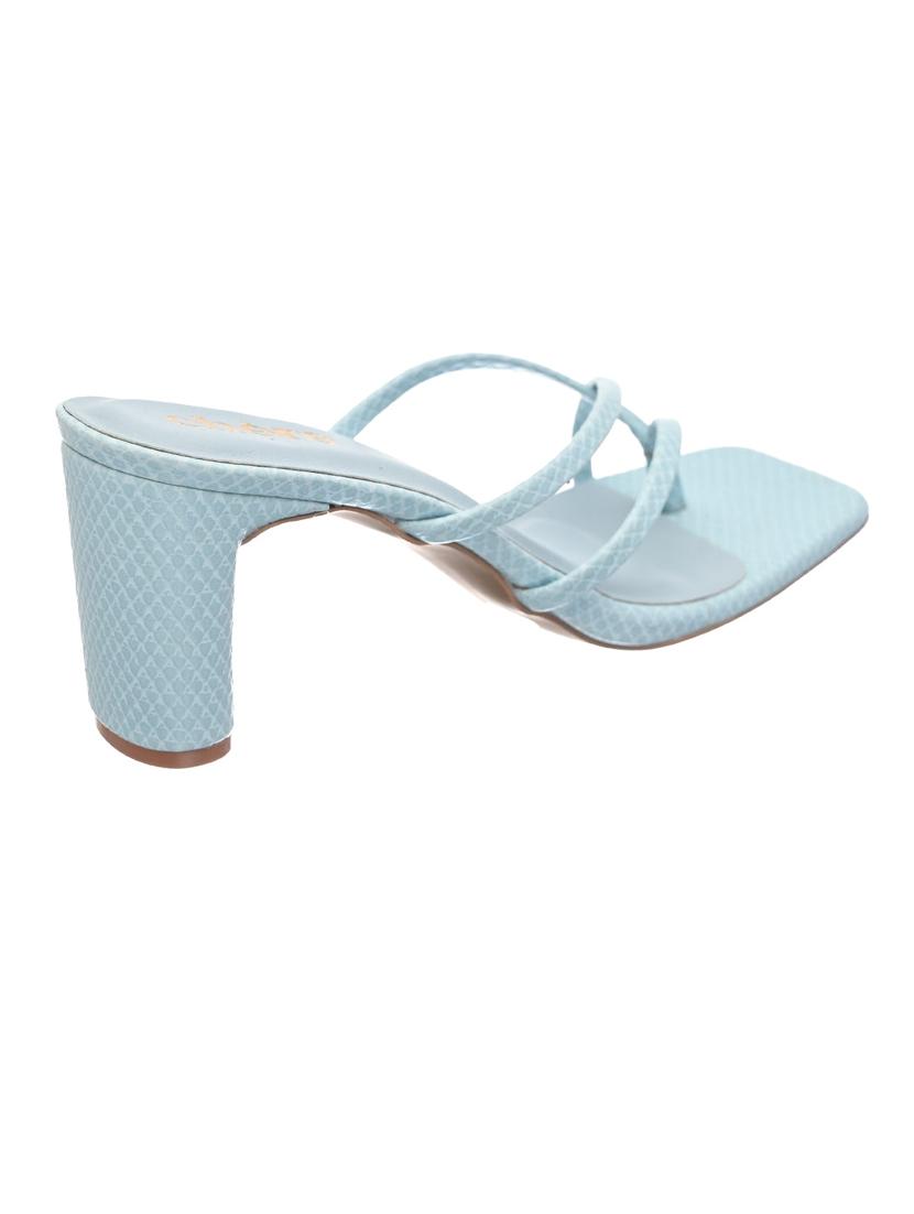 blue textured slip on block heel - 20088847 - Zoom Image - 3