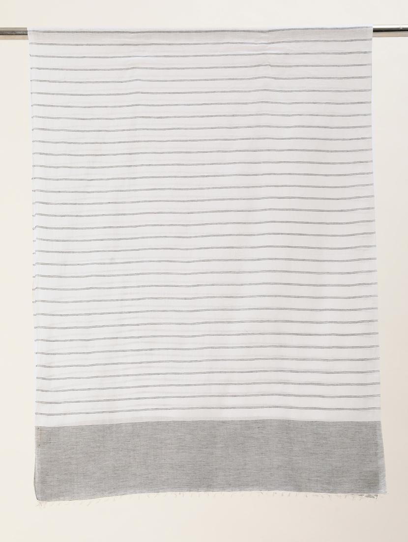 handwoven monochrome lined cotton scarf - 20103714 - Standard Image - 2