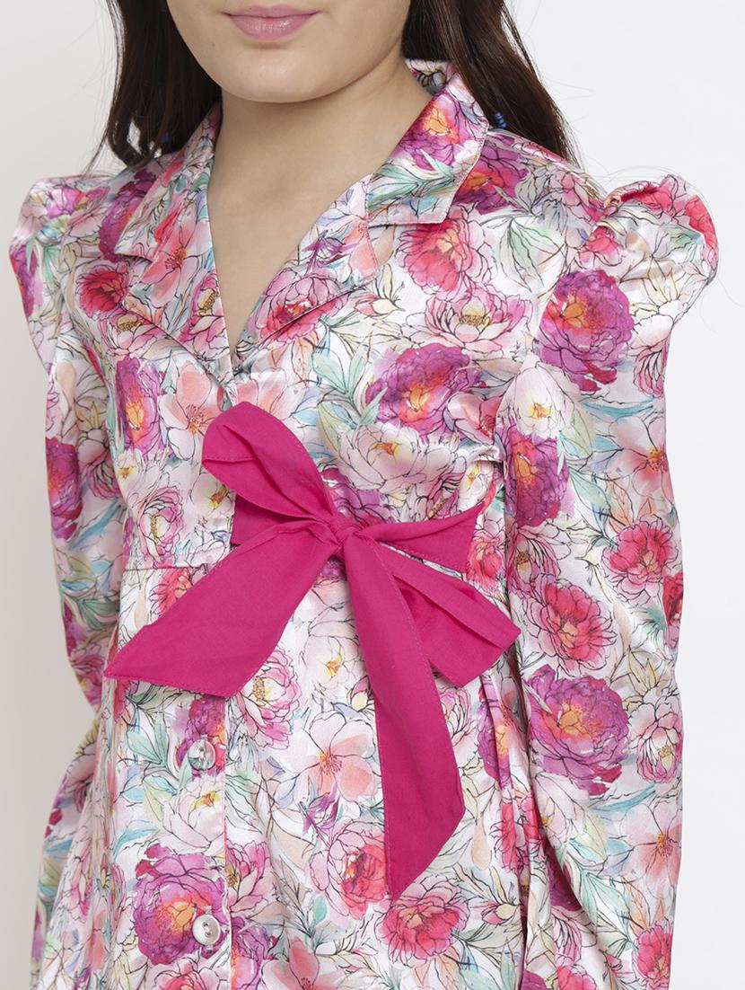 pink printed top pants set - 20117357 - Standard Image - 5