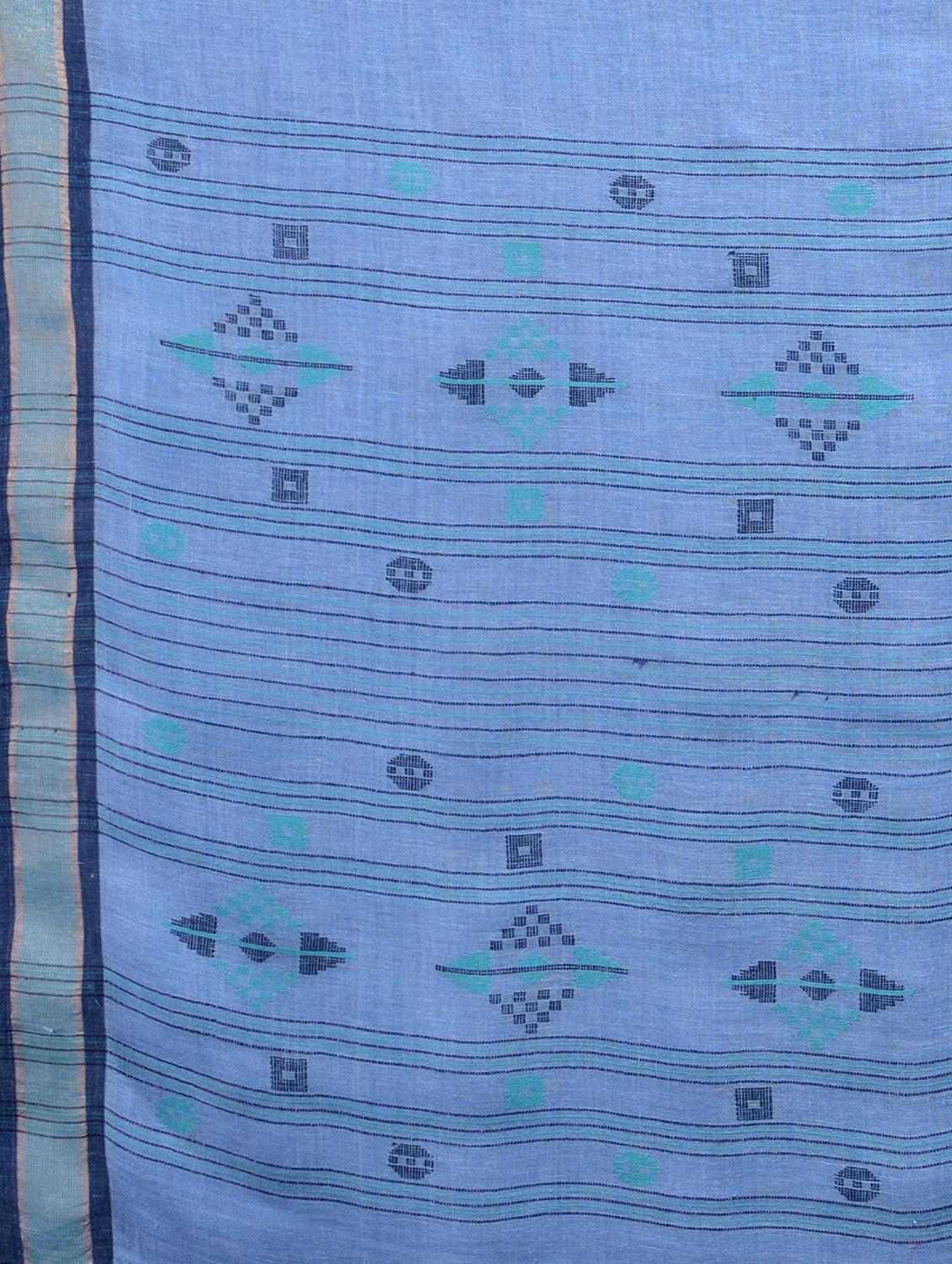 women's self design light blue colored saree with blouse - 20126195 - Zoom Image - 5