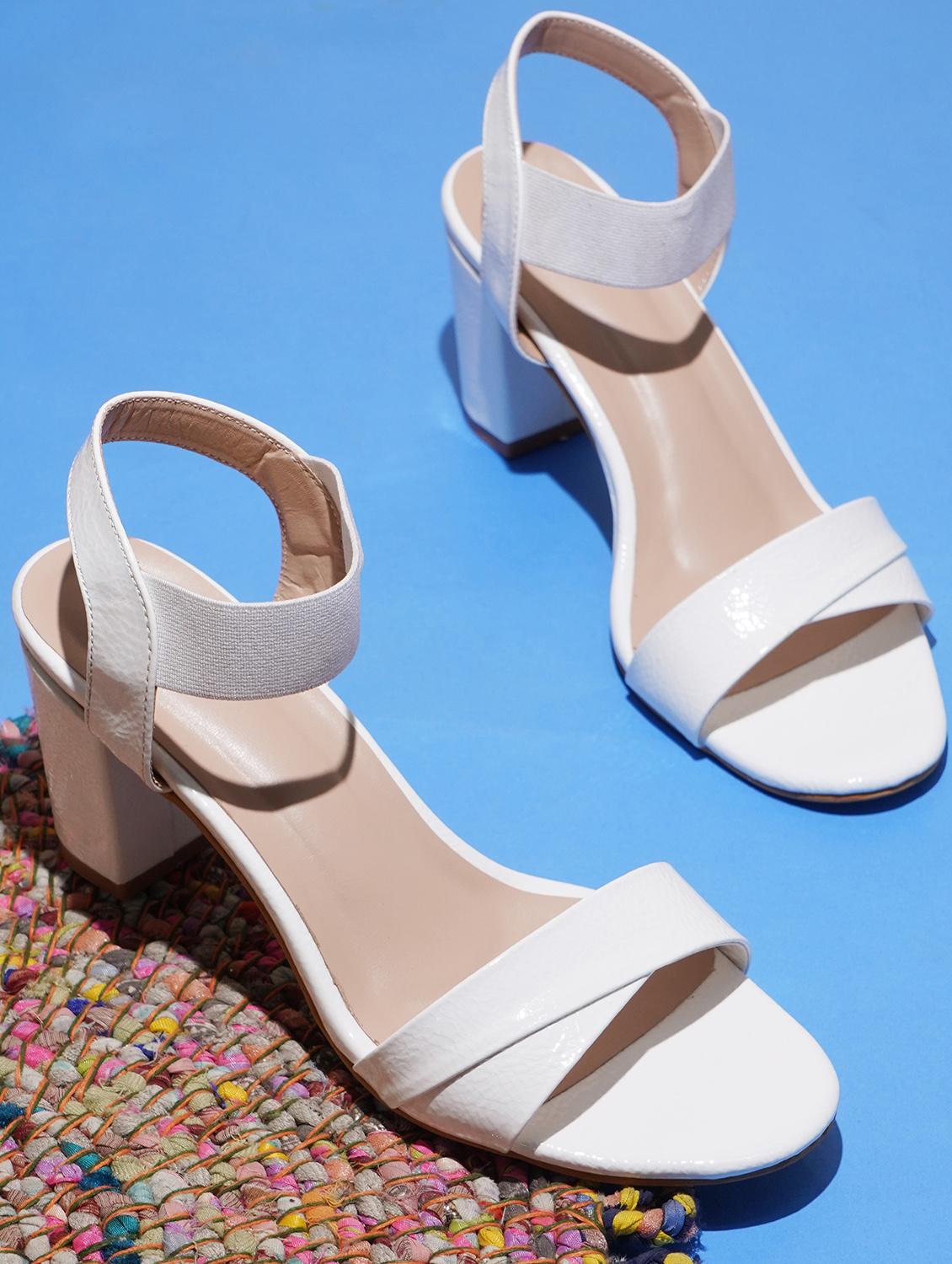 white patent leather ankle strap sandals - 20151198 - Standard Image - 2