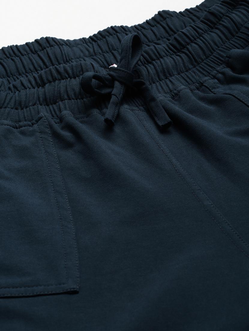 plus size blue solid cargo trouser - 20152930 - Standard Image - 4