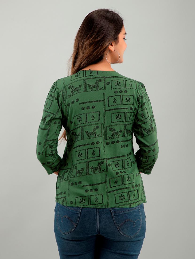 round neck printed regular top - 20173703 - Zoom Image - 3