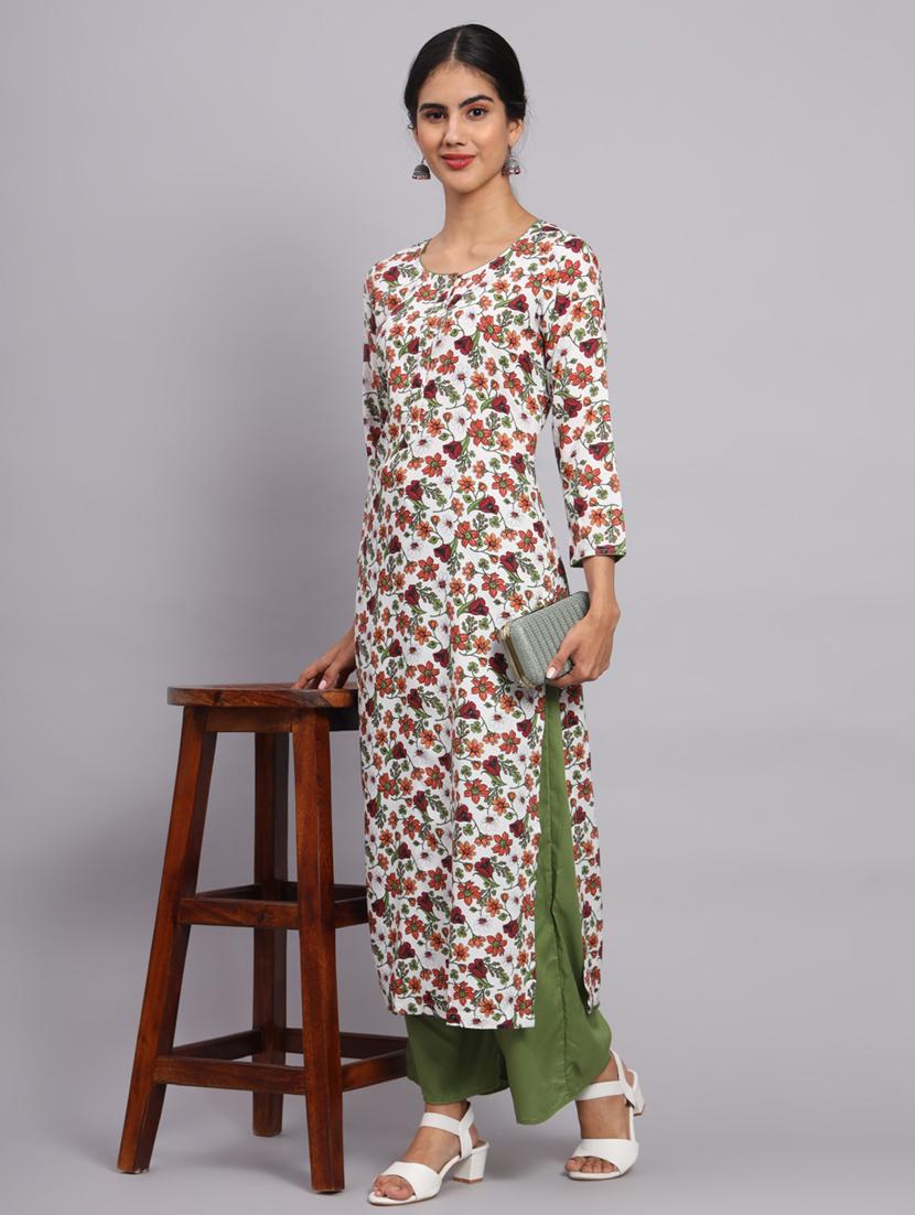 women printed kurta palazzo set - 20174136 - Standard Image - 3