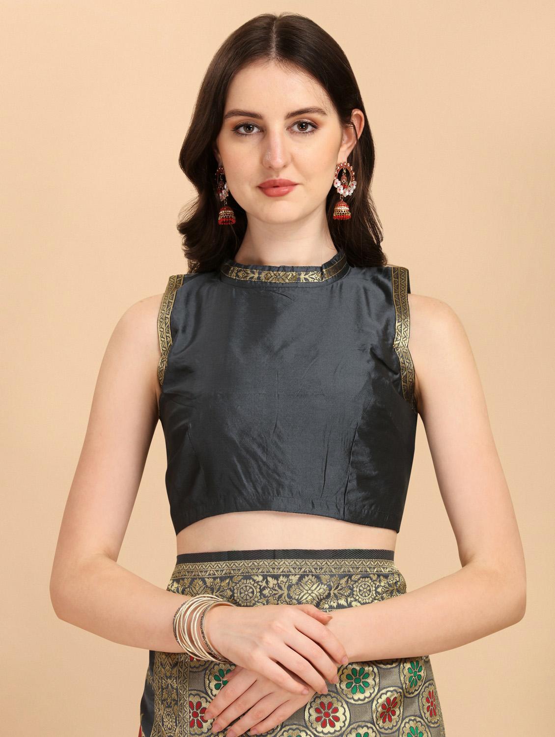 women's banarasi saree with blouse - 20175552 - Standard Image - 3