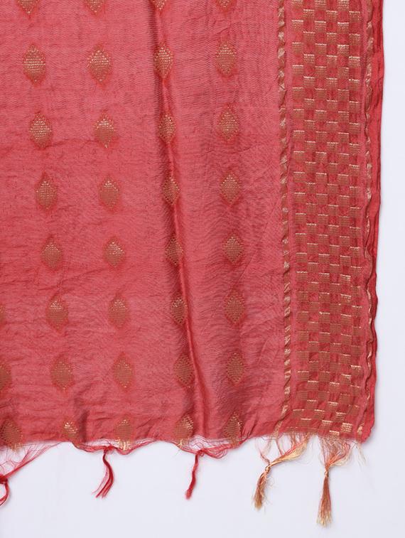 self design kurta pant set with dupatta - 20195320 - Zoom Image - 4