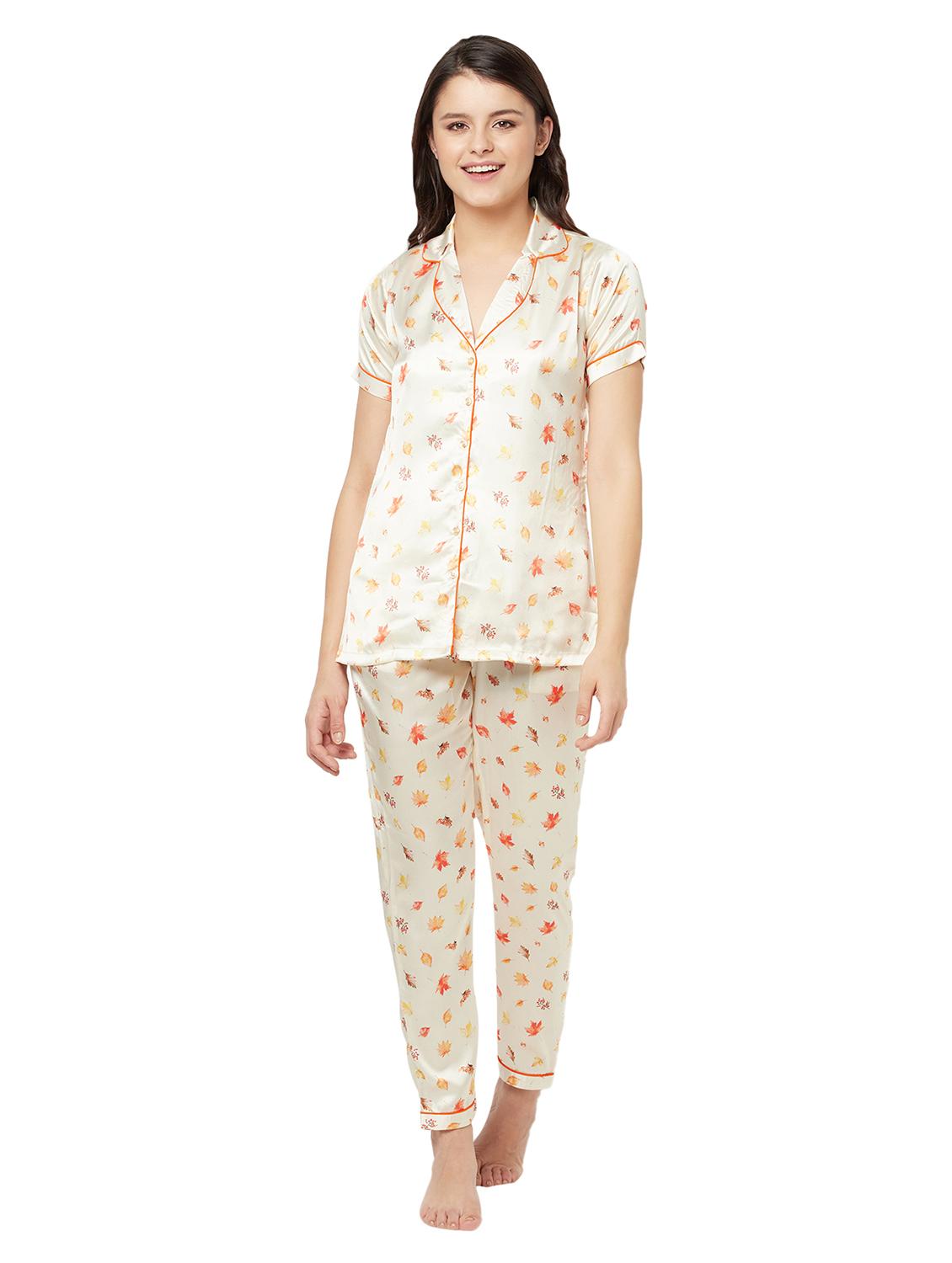 white quirky print pyjama nightwear set - 20255208 - Standard Image - 2