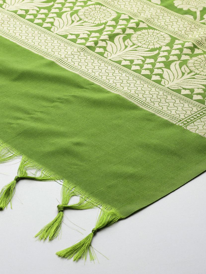 green khadi dupatta - 20315855 - Standard Image - 3