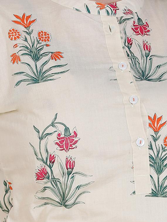 beige floral printed regular top - 20319352 - Standard Image - 4