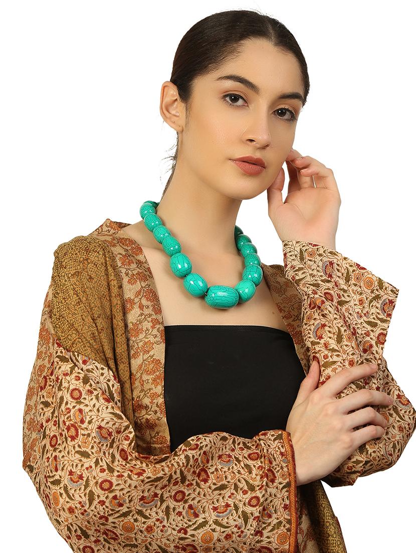 green metal statement necklace - 20331735 - Zoom Image - 6