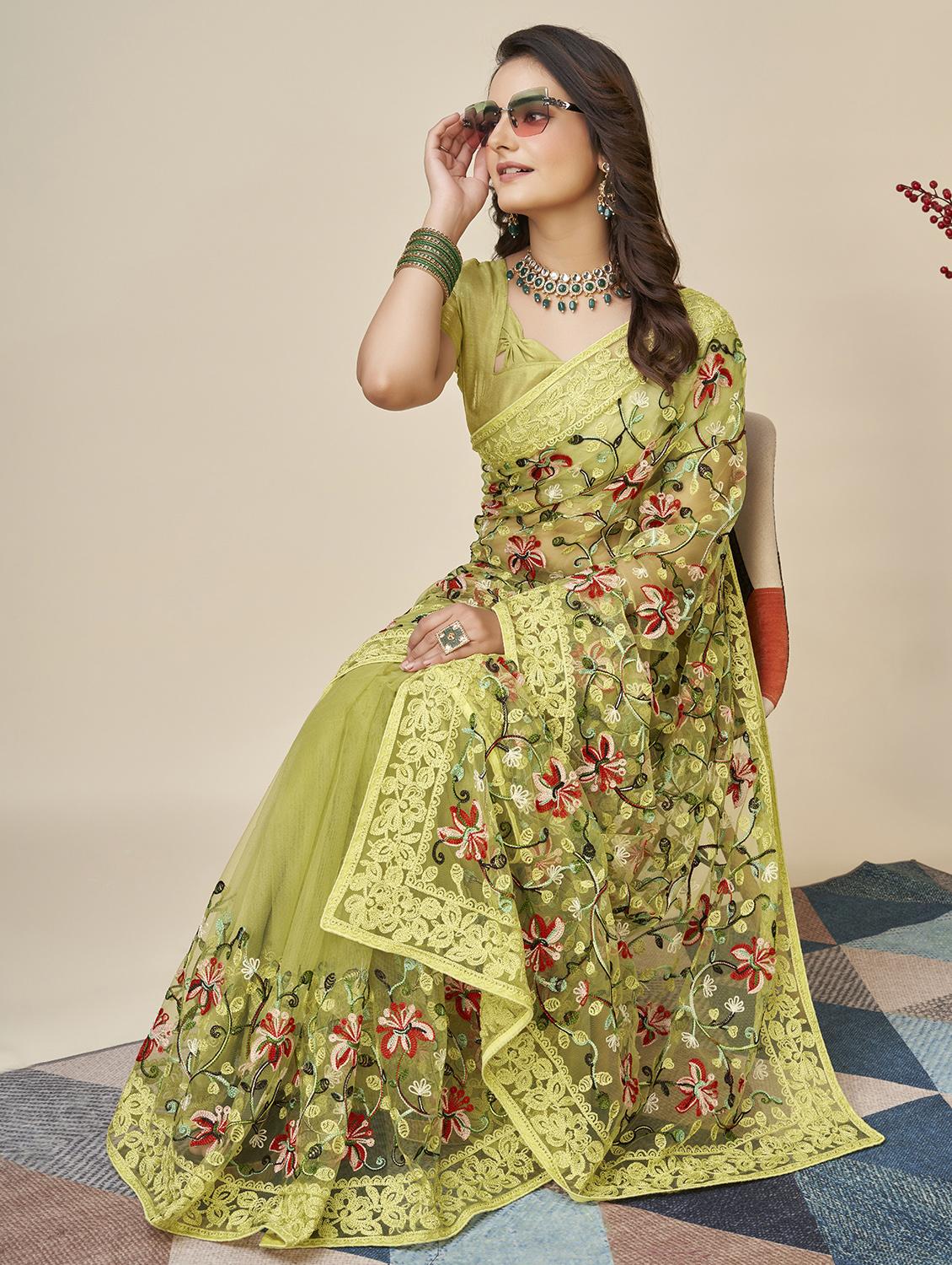 women's embroidered saree - 20334340 - Standard Image - 3