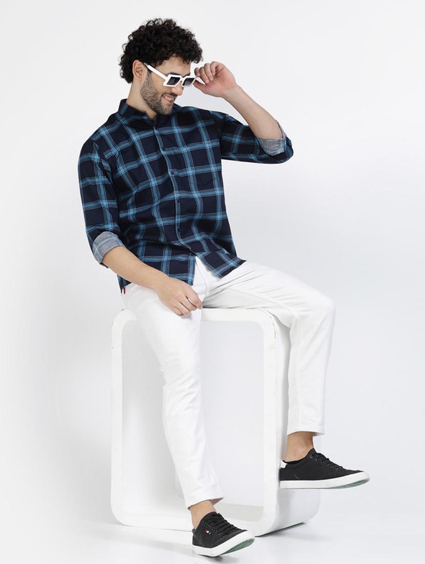 mens checks casual shirt - 20342355 - Zoom Image - 4