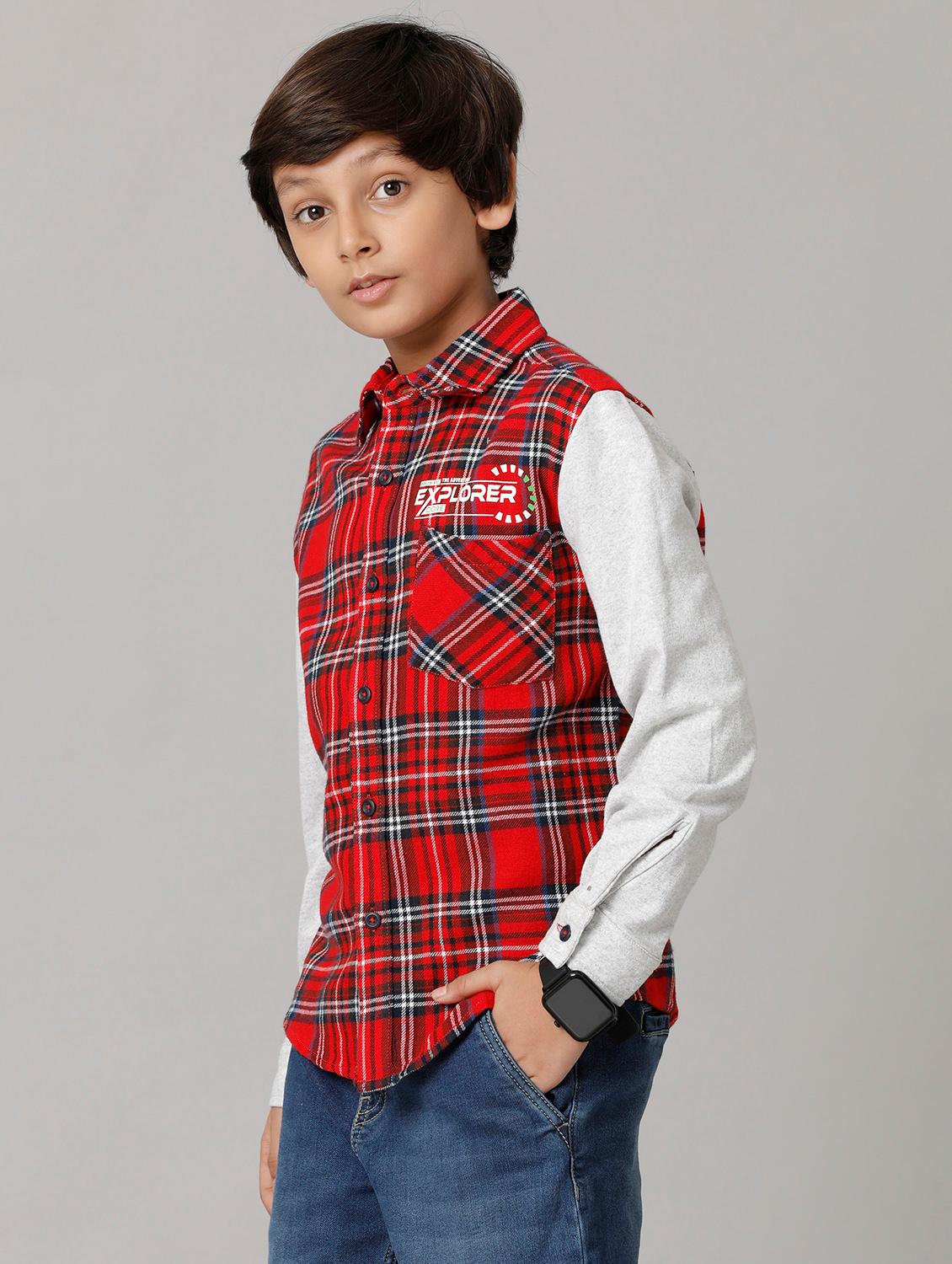 red checkered long sleeves shirt - 20386923 - Zoom Image - 1