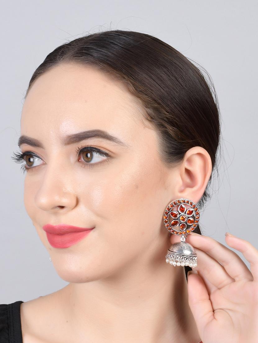 silver alloy jhumka earrings - 20388700 - Standard Image - 2
