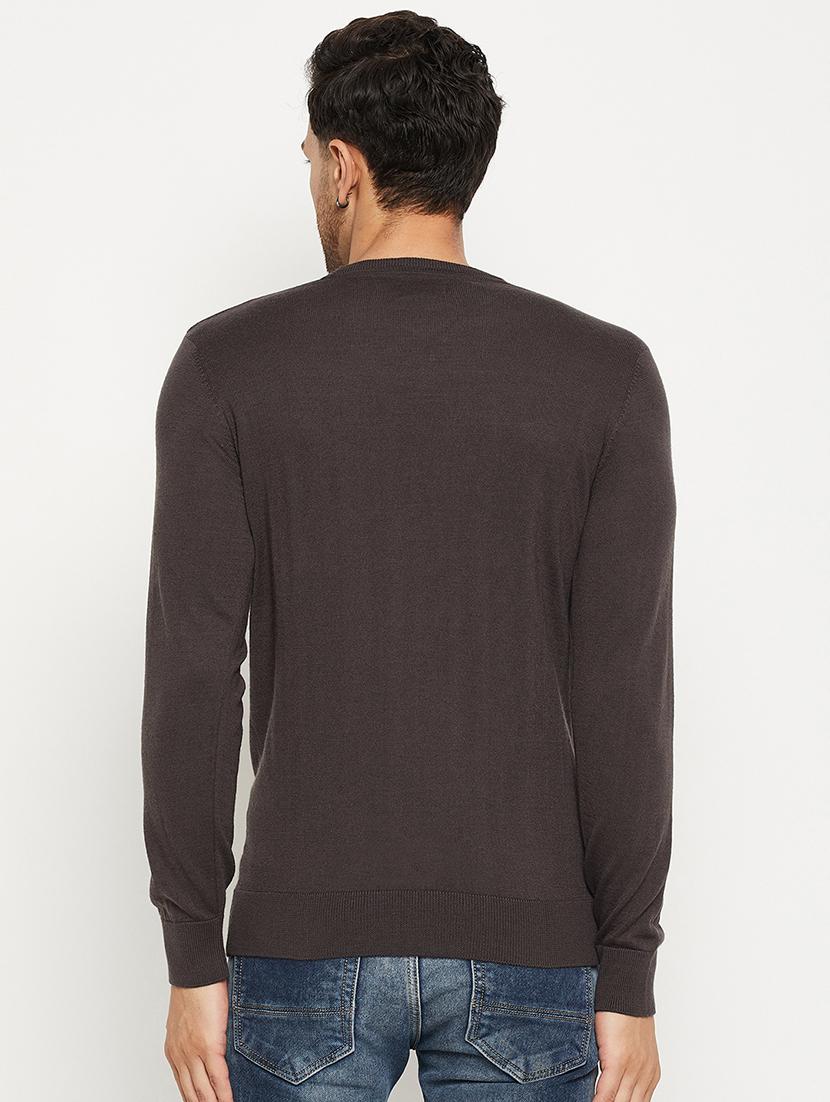 grey wool blend pullover - 20396750 - Zoom Image - 2