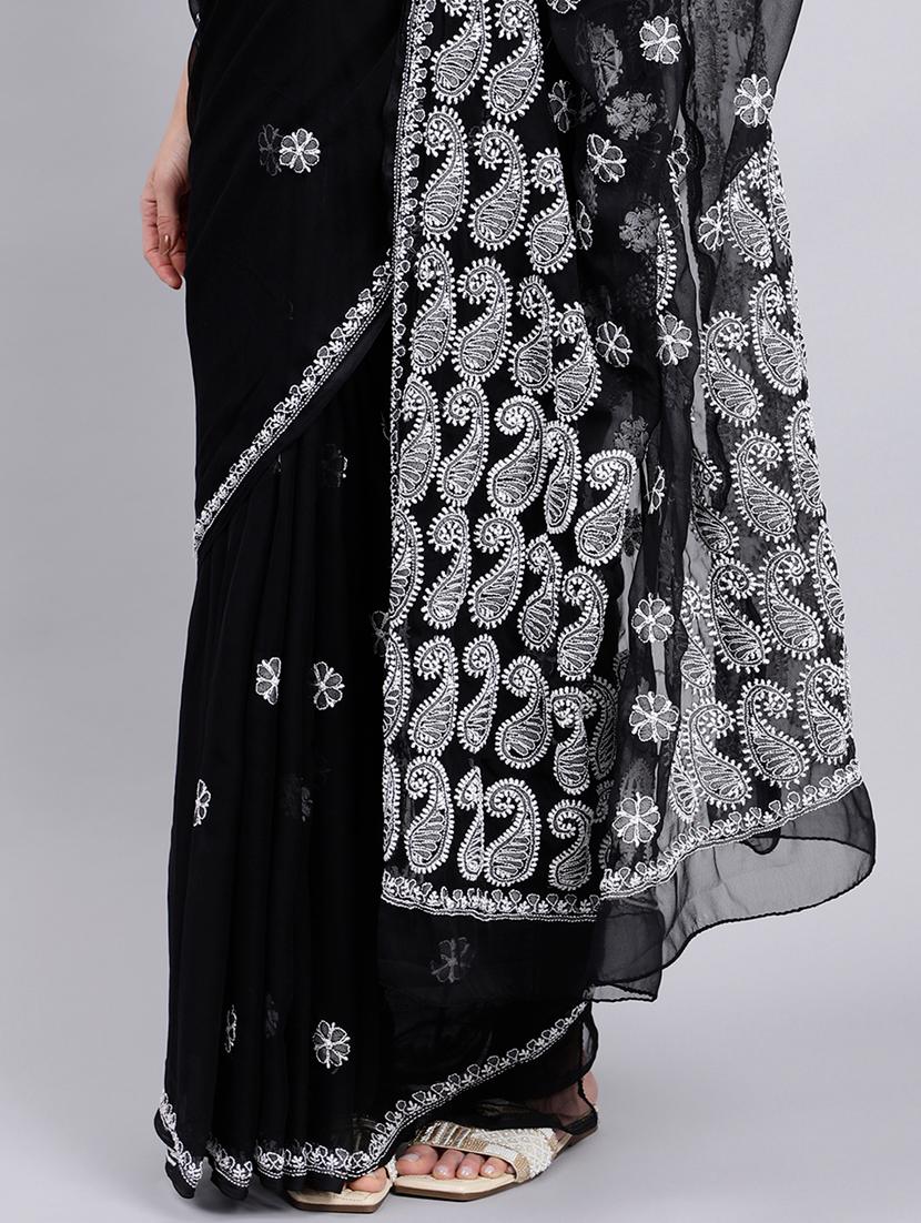 women's embroidered saree with blouse - 20478476 - Standard Image - 4