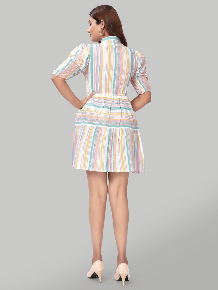 women striped a-line dress - 20500584 - Zoom Image - 3