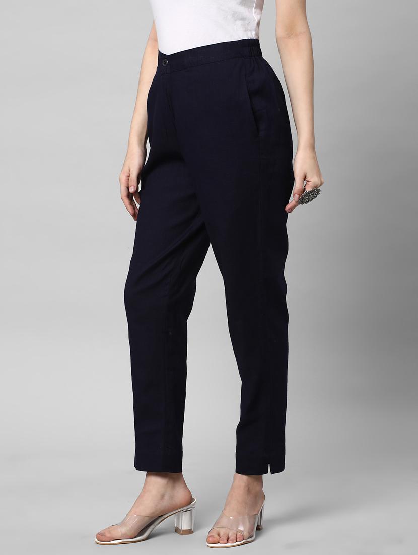 women solid cigarette pant - 20512831 - Standard Image - 2