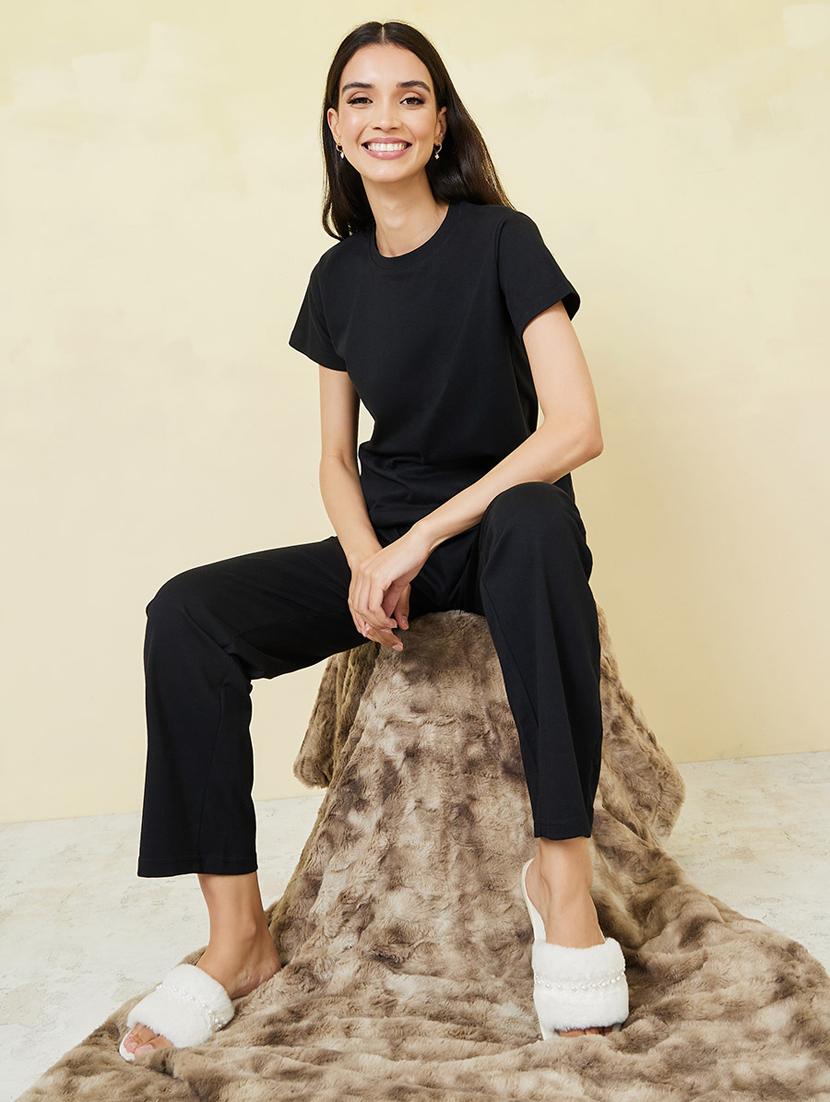 women solid nightwear pyjama set - 20533536 - Zoom Image - 3
