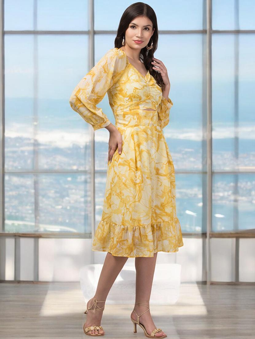 women printed off shoulder a-line dress - 20533933 - Zoom Image - 2