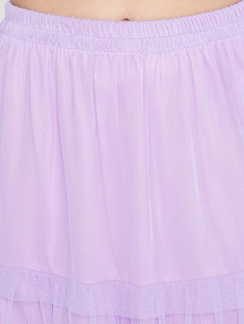 lavender net layered skirt - 20538695 - Zoom Image - 6