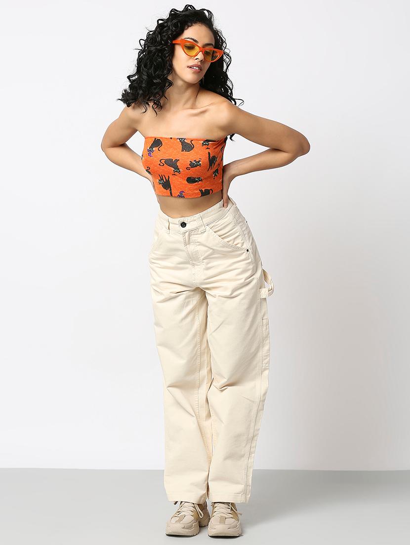 women quirky print tube top - 20542210 - Standard Image - 3