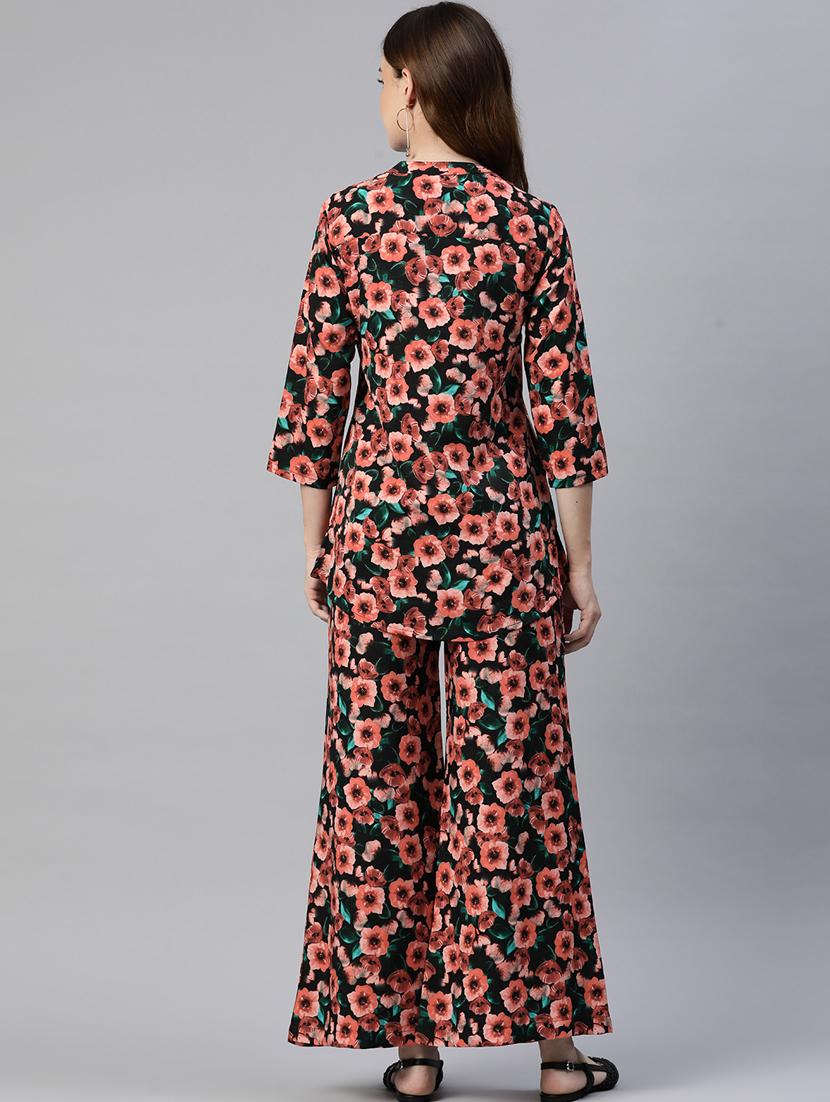women floral print top and trouser co-ord set - 20556421 - Zoom Image - 2